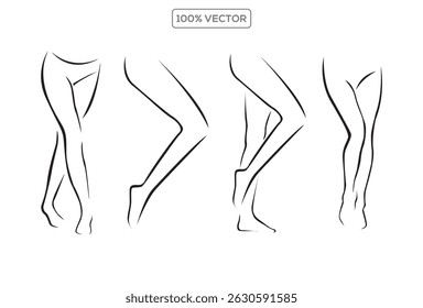 conjunto de piernas femeninas Ilustración vectorial