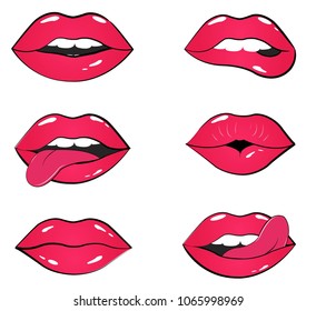 set of female lips.lip and mouth vector illustration