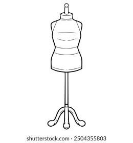 set of female mannequin girl illustration hand drawn outline vector