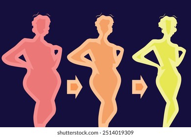 conjunto de modelos femininos, corpo, ilustração vetorial