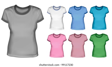 Set Female Shirts Vector Stock Vector (Royalty Free) 99117230 ...