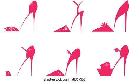 Set of female shoes.