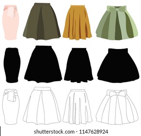 set of female skirts