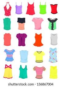 Set of female summer t-shirts and tank tops