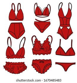 Set Female Underwear Isolate On White Stock Vector (Royalty Free ...