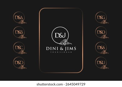 Set of feminine logo D and A, to D and Z random, logo reference for your business.