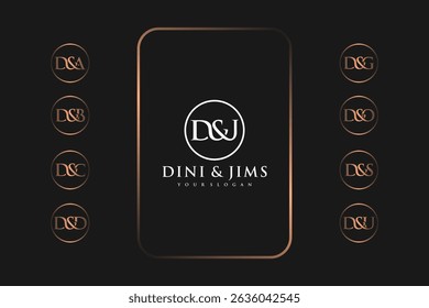 Set of feminine logo D and A to D and Z random, logo reference for your business.