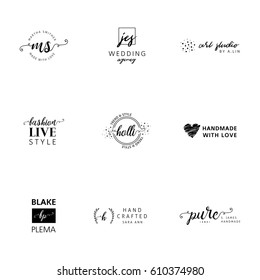 Set Feminine Logos Beautiful Details Stock Vector (royalty Free 