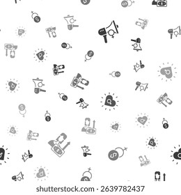 Set Feminist activist, Feminism finance,  and Money growth woman on seamless pattern. Vector