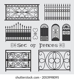 Set of fences vector in high quality