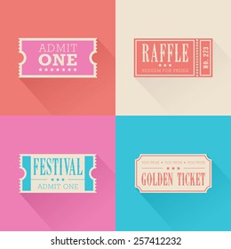 A set of festival themed admission tickets 