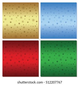Set of festive backgrounds. Four backgrounds Christmas style. Vector illustration.