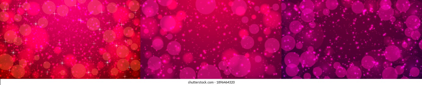 Set of festive backgrounds for valentine's day. The size of each background is 2560 by 1440 pixels. For decoration of holiday cards, banners, etc.