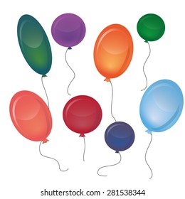 Set of festive balloons