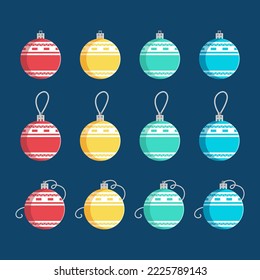 A set of festive balloons in cartoon style