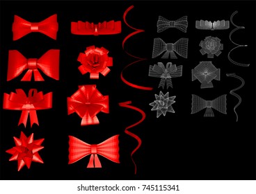 set of festive bows 