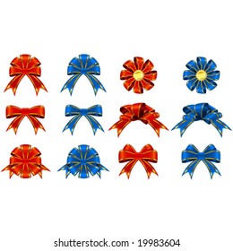 Set festive of Bows in different colors