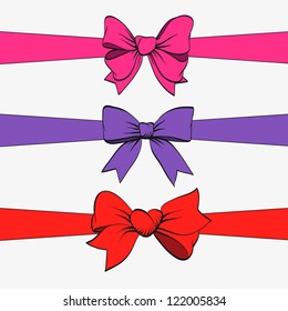 Set of festive bows and ribbons