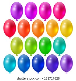 Set a festive bright balloons, festive design elements