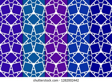 Set of Festive Colorful Seamless Geometric Pattern. Vector Illustration. For Print Fashion