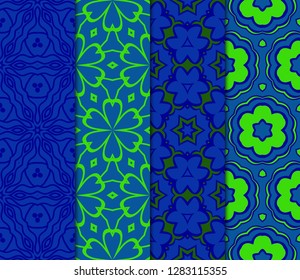 Set of Festive Colorful Seamless Geometric Pattern. Vector Illustration. For Print Fashion