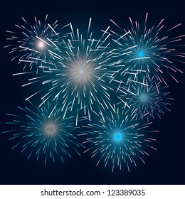 set festive fireworks in the dark sky. background eps10