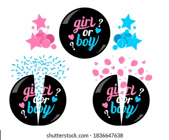 Set of Festive inflatable balloons before the birthday of the baby with a snake pattern. Baby shower girl and boy vector illustration isolated on white background