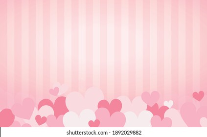 Set of festive red and pink hearts - Vector illustration