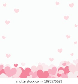 Set of festive red and pink hearts - Vector illustration