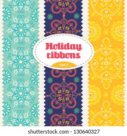Set of festive ribbons