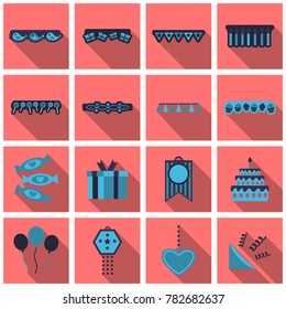Set of festive ribbons