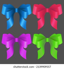 A set of festive silk ribbon bows