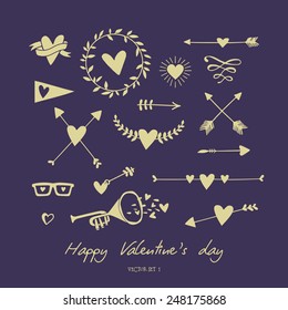 Set of festive vector signs.