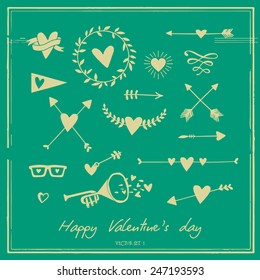Set of festive vector signs. Vector illustration.