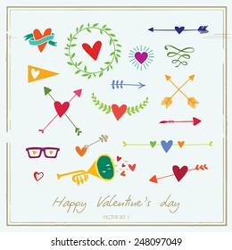 Set of festive vector signs. Vector illustration.