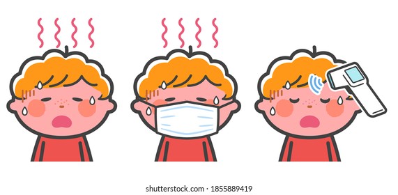 Set of a feverishly sick boy / With Lines