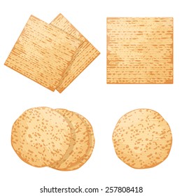 Set of few different Jewish breads: Matzo 