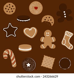 Set of few different tasty cookies