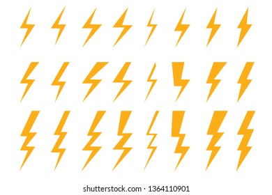 set of a few types thunder lightning flash bolt