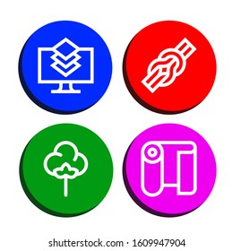 Set of fiber icons. Such as Layers, Knot, Textile, Fabric , fiber icons