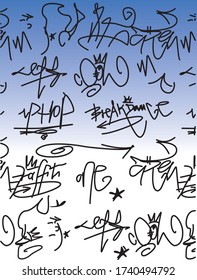 Set of fictitious signatures with Crown isolated on white background. Template for a personal autograph. Abstract vector sketch strokes Can be printed on t-shirts, pillow, poster 