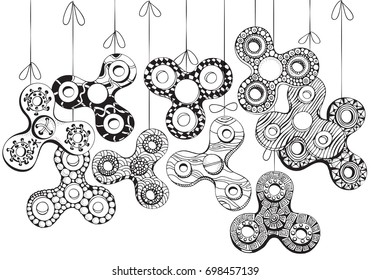Set Fidget Spinners Isolated On White Stock Vector Royalty Free Shutterstock