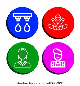 Set of field icons. Such as Irrigation system, Ice hockey, Hockey player, Referee , field icons