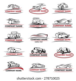 set of fifteen car icons