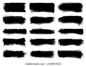Set Of Fifteen Different Graphic Black Stamp Sponge Look With Scratches