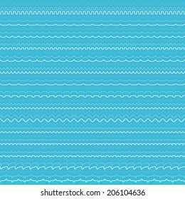 Set of fifteen seamless vector stroke border lines, each presented in three kinds of thickness
