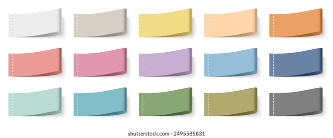 Set Of Fifteen Sewn Textile Labels In Retro Colors