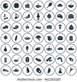 Set of fifty food icons