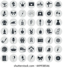 Set of fifty party icons