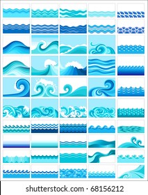 Set from fifty topics with stylized waves